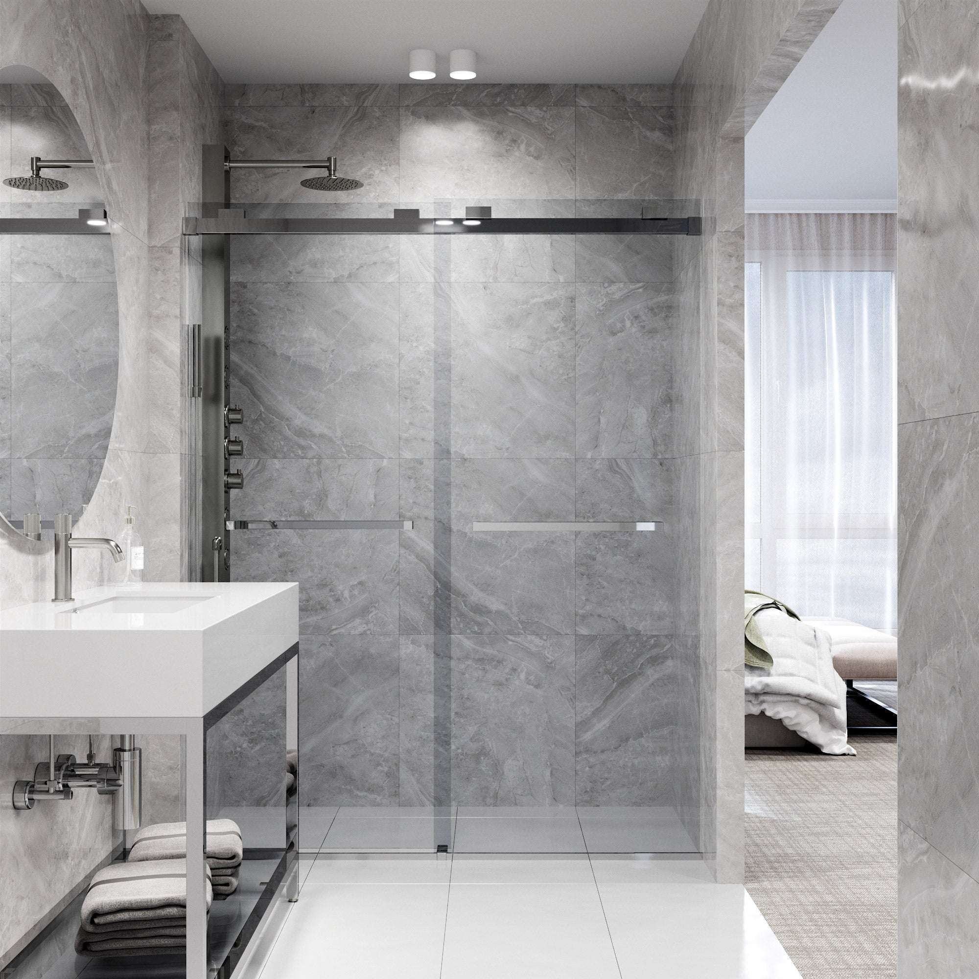 Houston Frameless Sliding Shower Door - Image 14