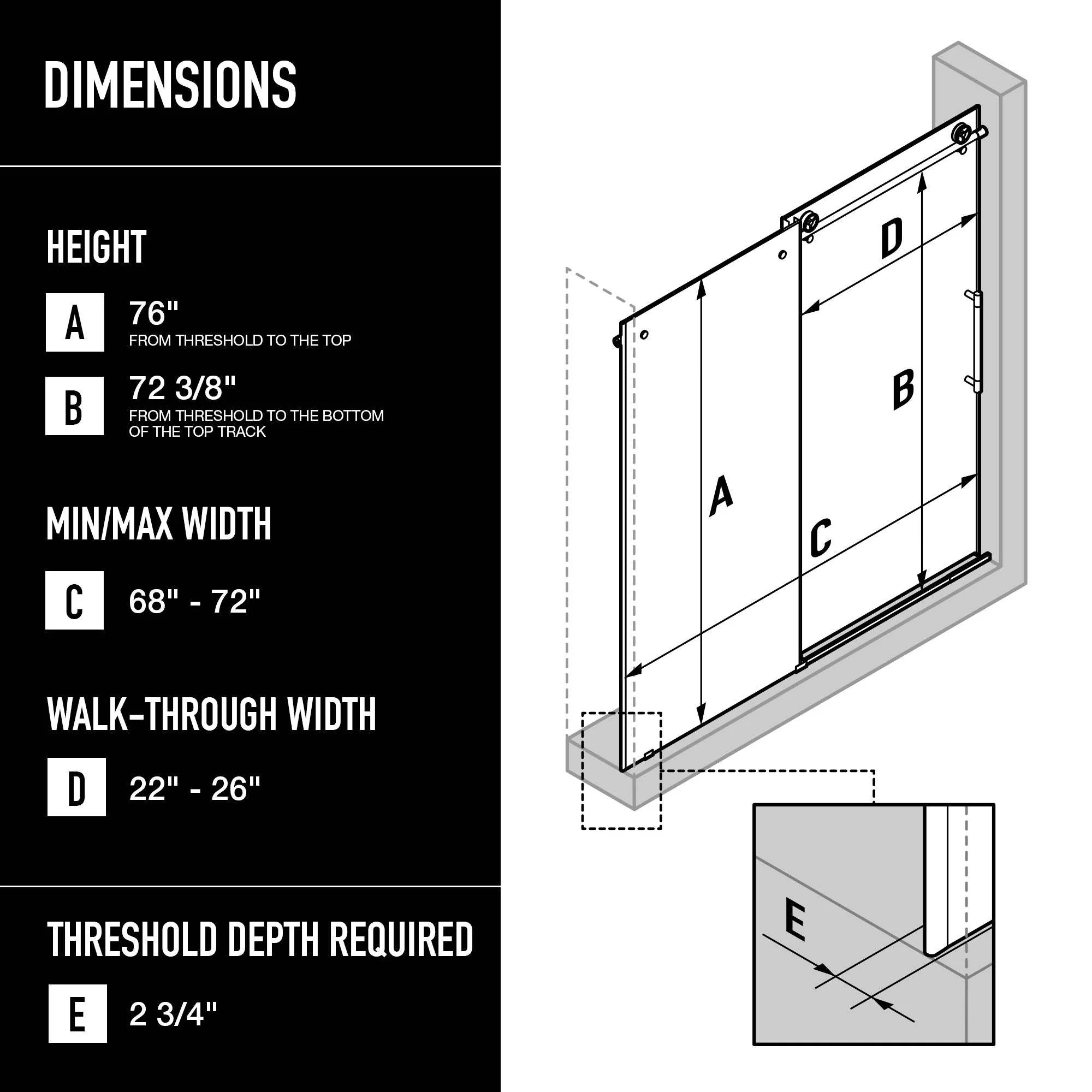 Cass Elan Frameless Sliding Shower Door - Image 158
