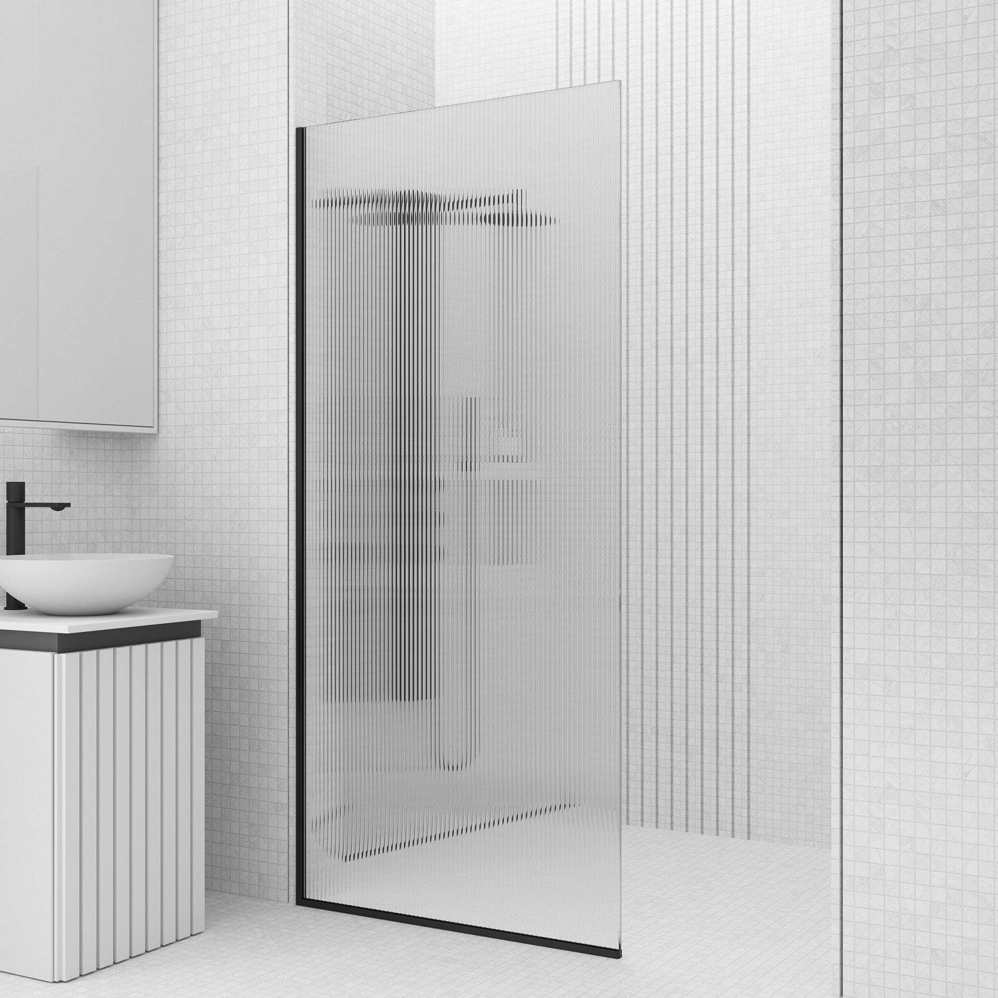 Meridian Zenith 34 x 74 in. Semi-Framed Fixed Shower Screen - Image 48