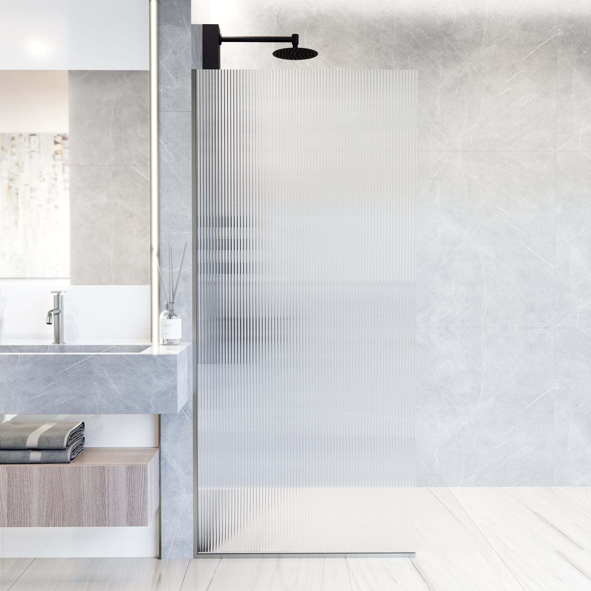 Meridian Zenith 34 x 74 in. Semi-Framed Fixed Shower Screen - Image 78
