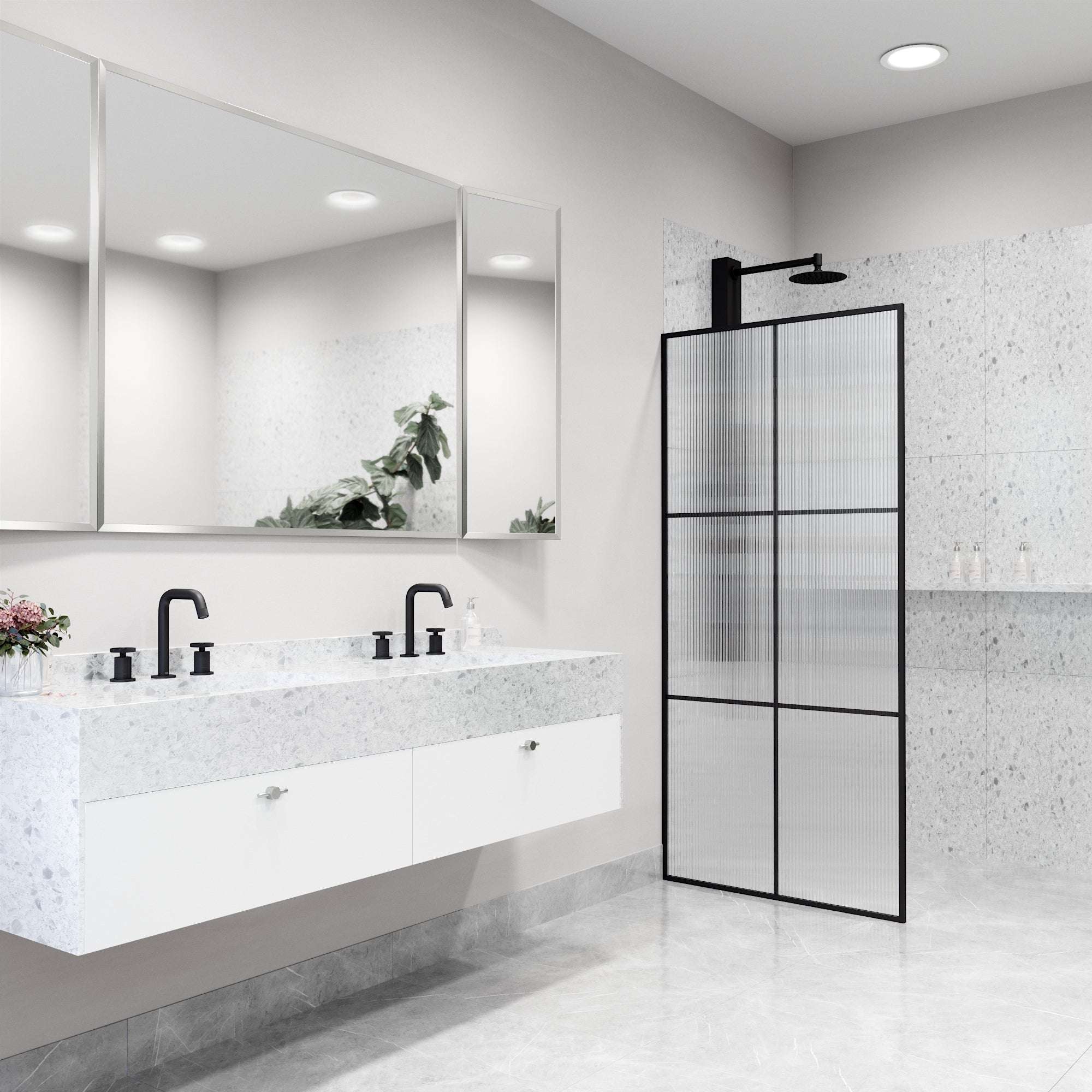 Meridian Ventana Framed Fixed Shower Screen - Image 15