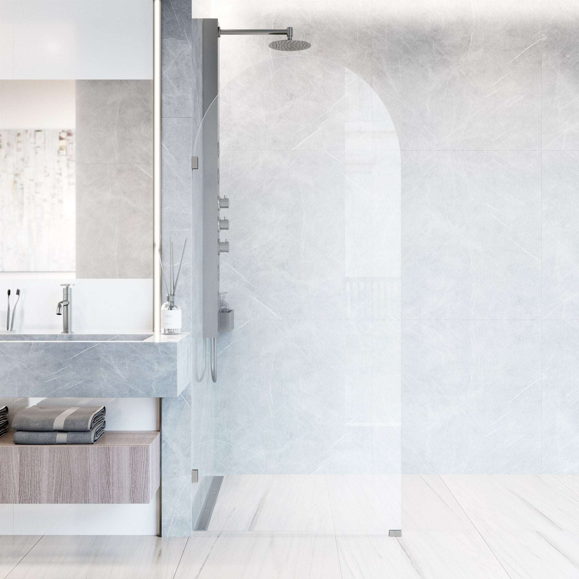 Arden Frameless Fixed Shower Screen - Image 105